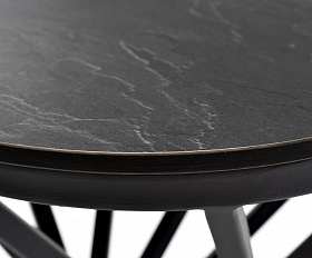 Сантьяго журнальный стол из HPL круглый Ø40 H55, каркас из стали темно-серый (RAL 7024), цвет столешницы серый гранит