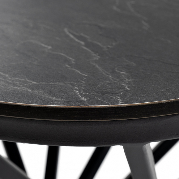 Сантьяго журнальный стол из HPL круглый Ø40 H55, каркас из стали темно-серый (RAL 7024), цвет столешницы серый гранит фото 2