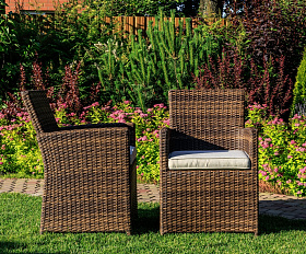 Комплект обеденных кресел Fiona Royal Family из искусственного ротанга, цвет коричневый