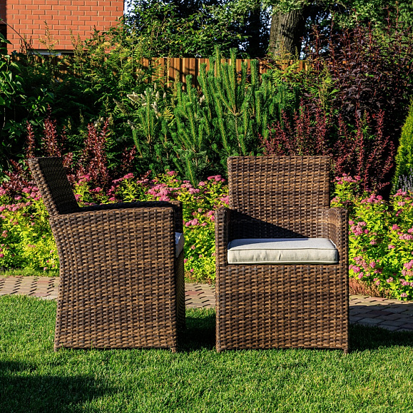 Комплект обеденных кресел Fiona Royal Family из искусственного ротанга, цвет коричневый фото 3