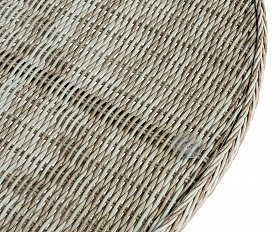 Эспрессо плетеный круглый стол, диаметр 118 см, цвет бежевый