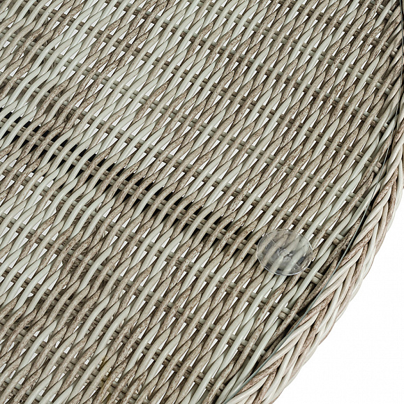 Эспрессо плетеный круглый стол, диаметр 118 см, цвет бежевый фото 4