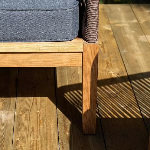 Лаунж-зона 4-местная Канны 4SIS из роупа (веревки), основание дуб, цвет коричневый фото 14