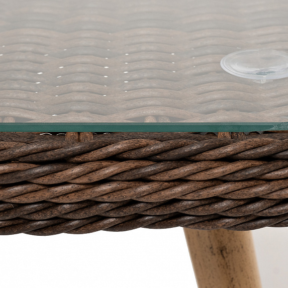 Прованс столик журнальный из ротанга, цвет коричневый фото 5