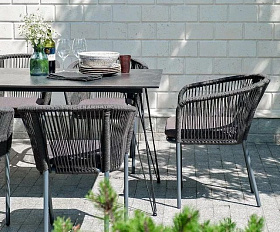 Обеденная группа Милан 4SIS из роупа (веревки), цвет темный