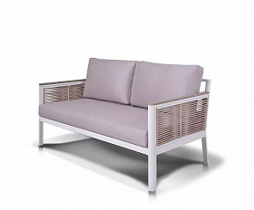 Диван двухместный Сан Ремо 4SIS из роупа (веревки), каркас из алюминия