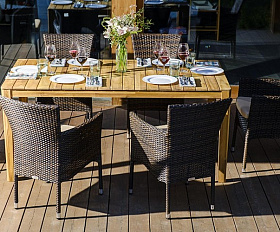 Обеденный комплект AURA 170 см на 6 персон с креслами Joygarden