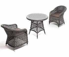 Обеденная группа Эспрессо–80 R 4SIS из искусственного ротанга, цвет графит