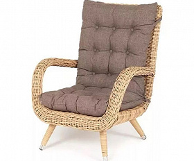 Плетеное кресло Толедо 4SIS из искусственного ротанга, цвет соломенный