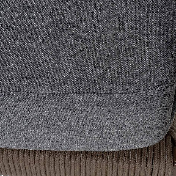 Диван Диего 4SIS 2-местный плетеный из роупа, каркас алюминий коричневый (RAL8016) муар, роуп коричневый круглый, ткань темно-серая 27 фото 2