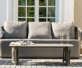 Флоренция лаунж-зона из искусственного ротанга, цвет графит