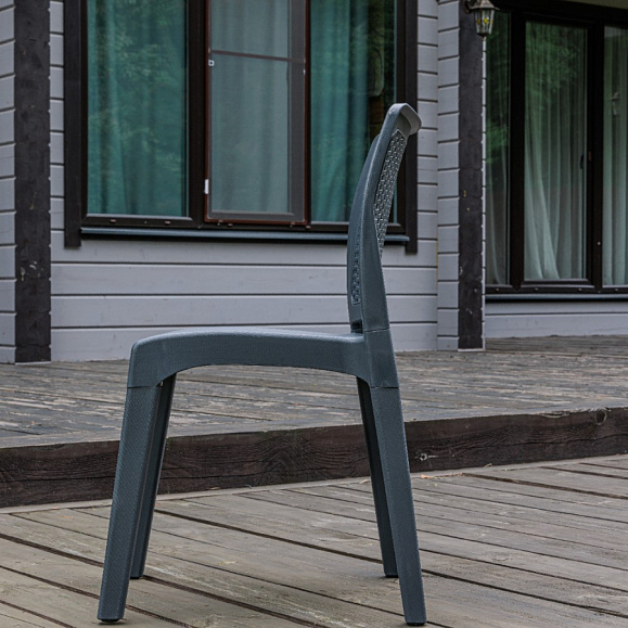 Обеденный стул July Royal Family из пластика, цвет графит фото 3