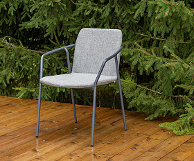 Марокко стул из текстилена nanotex, алюминиевый каркас, цвет серый