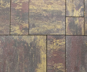 Тротуарная плитка Лидер 40 Новый Город Color Mix 80 мм Песчаник Терракотовый