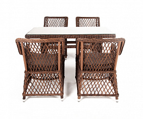 Латте плетеный стол из искусственного ротанга 140х80см, цвет коричневый