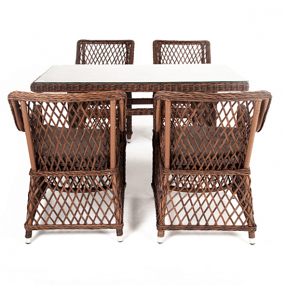 Латте плетеный стол из искусственного ротанга 140х80см, цвет коричневый фото 6