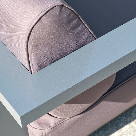 Гранада кресло алюминиевое, цвет темно-серый (RAL7024) муар, ткань темно-серая 027 фото 7