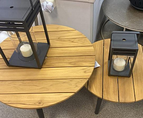 Кофейный стол Marine Brafritid маленький, антрацит/натуральный, алюминий/тик