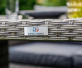 Обеденный комплект Karl plus Royal Family из искусственного ротанга, цвет серый