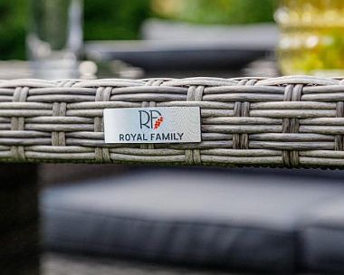 Обеденный комплект Karl plus Royal Family из искусственного ротанга, цвет серый
