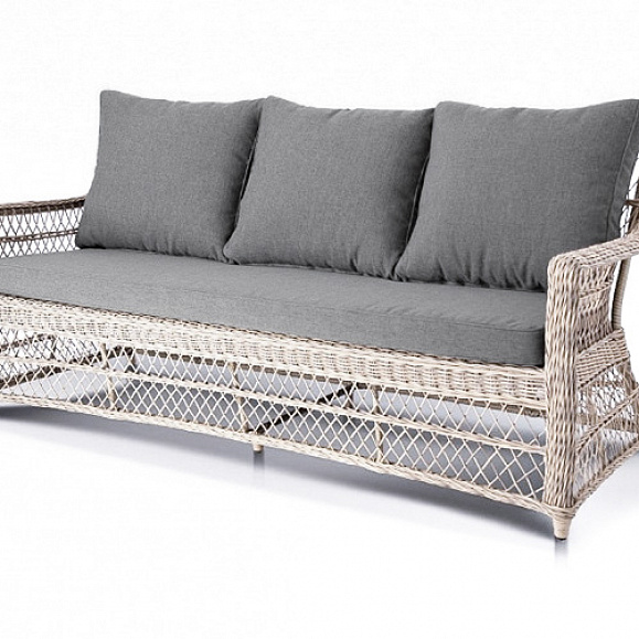 Гранд Латте диван трехместный из искусственного ротанга, цвет бежевый фото 1