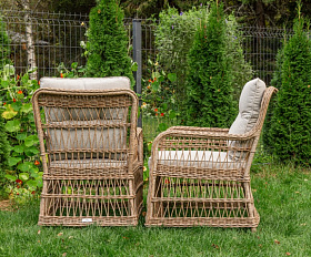 Обеденные кресла Isabella Royal Family из искусственного ротанга, цвет бежевый