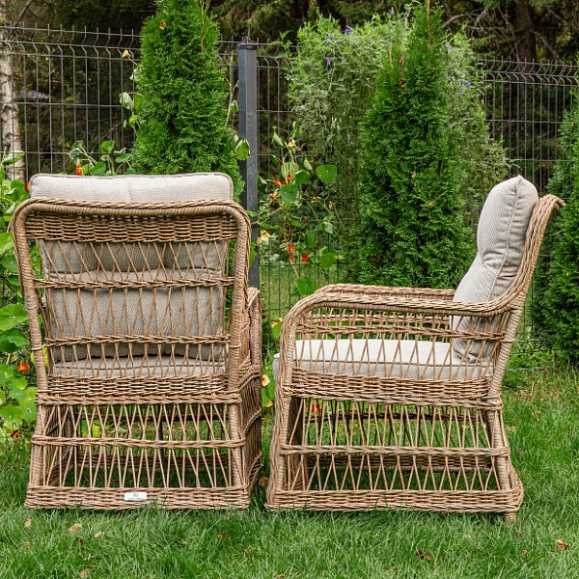 Обеденные кресла Isabella Royal Family из искусственного ротанга, цвет бежевый фото 4