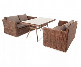 Обеденная группа Мокко 4SIS из искусственного ротанга, цвет коричневый