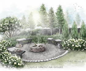 Кострища Старый город Concretika, 80 см х 3 ур. кладки