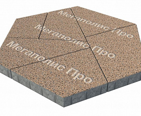 Тротуарная плитка Выбор Оригами Б.4.Фсм.8 80 мм Стоунмикс Кремовый с черным