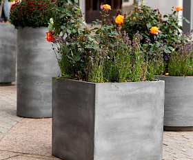 Кашпо Concretika Bowl D80 H45 Concrete Grey Light