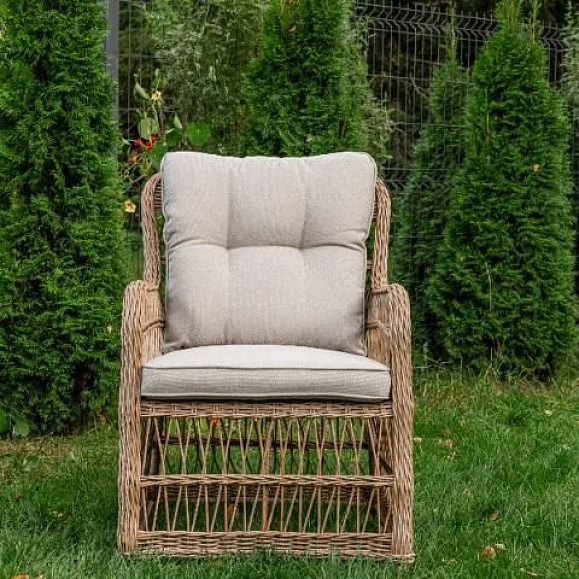 Обеденное кресло Isabella Royal Family из искусственного ротанга, цвет бежевый фото 1