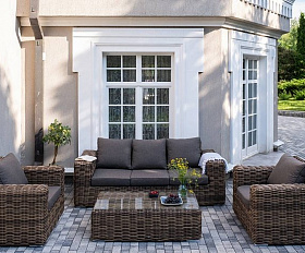 Лаунж-Зона Палермо 4SIS из искусственного ротанга, цвет соломенный