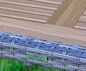 Обеденный стол Amelia Royal Family из искусственного ротанга 90 см, цвет серый