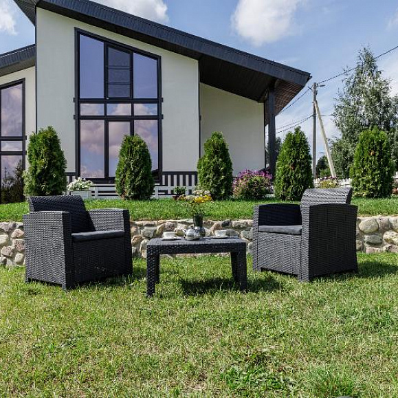 Обеденный комплект Lana XS Royal Family из пластика, цвет графит фото 1