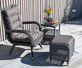 Лаунж-зона Толедо 4SIS из искусственного ротанга, цвет графит