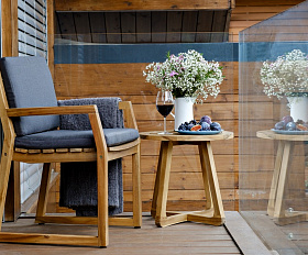 Стол садовый кофейный из акации ROUND Joygarden