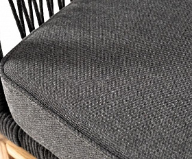 Диван двухместный Канны 4SIS из роупа (веревки), каркас дуб, цвет темно-серый