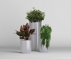 Кашпо Concretika Йар D40H87 Силвер