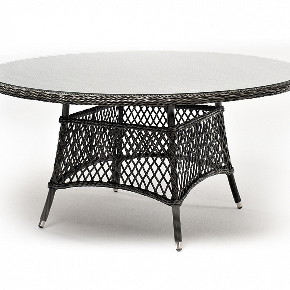 Эспрессо плетеный круглый стол, диаметр 150 см, цвет графит фото 1