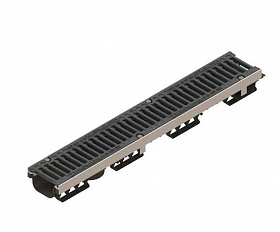 Лоток водоотводный Standartpark PolyMax Drive пластиковый с решеткой щелевой чугунной ВЧ кл. D (комплект) 0805034-М