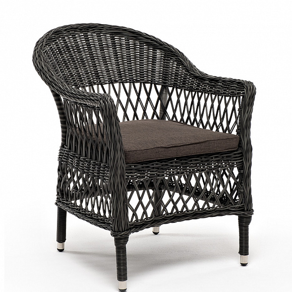 Сицилия плетеный стул из искусственного ротанга, цвет графит фото 3