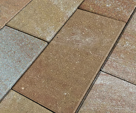 Тротуарная плитка Нобетек Прямоугольник 4П6Ф 400x200x60 Колормикс №2 Янтарь