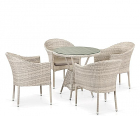 Комплект плетеной мебели T705ANT/Y350-W85 4Pcs Latte