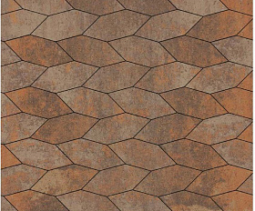 Тротуарная плитка Выбор Скошенный шестиугольник Б.1.ШГ.6 60 мм Листопад Клен