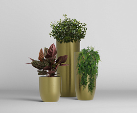 Кашпо Concretika Йар D40H44 Голд