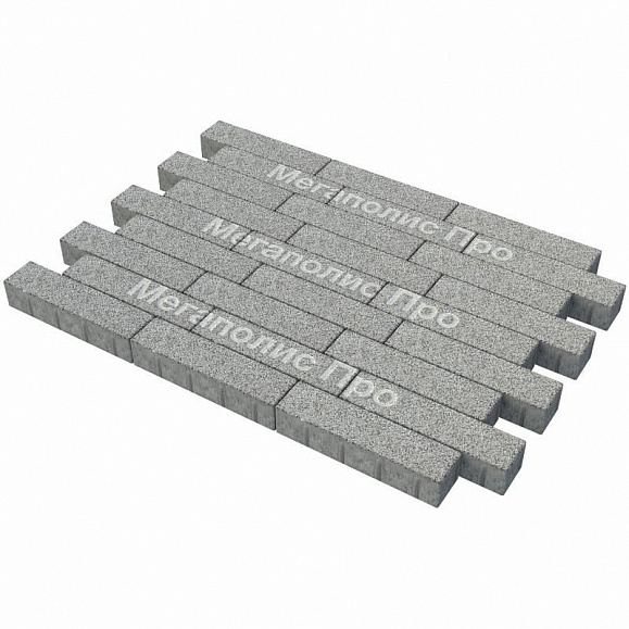 Тротуарная плитка Braer Ригель 2.0 320x80x60 мм Гранит на сером фото 1