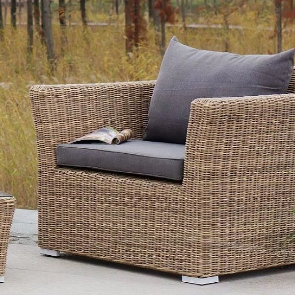 Лаунж-зона Капучино Сингл 4SIS из искусственного ротанга, цвет соломенный фото 7