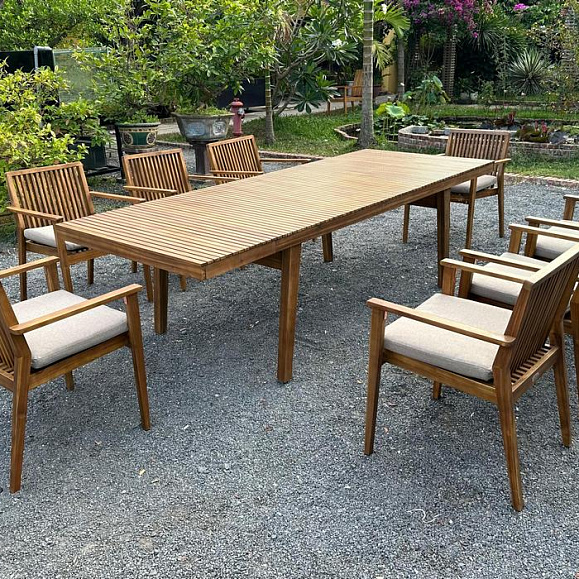 Обеденный стол из акации MONA раздвижной 179/263 см Joygarden фото 10