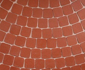 Клинкерная брусчатка ЛСР Лондон квадро R25 100х100х50 мм, красный